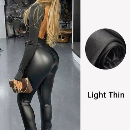 Women's Leather High Waisted Thickened Leggings