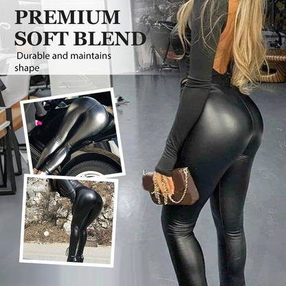 Women's Leather High Waisted Thickened Leggings