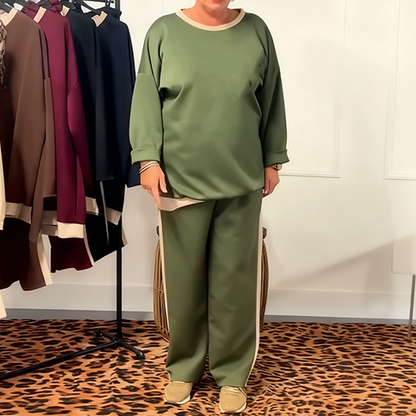 Women's Loose Long-Sleeve Tops ＆ Pants 2-Piece Set