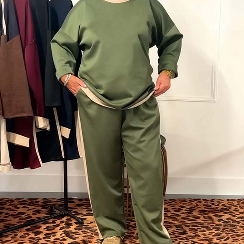 Women's Loose Long-Sleeve Tops ＆ Pants 2-Piece Set