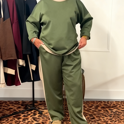 Women's Loose Long-Sleeve Tops ＆ Pants 2-Piece Set