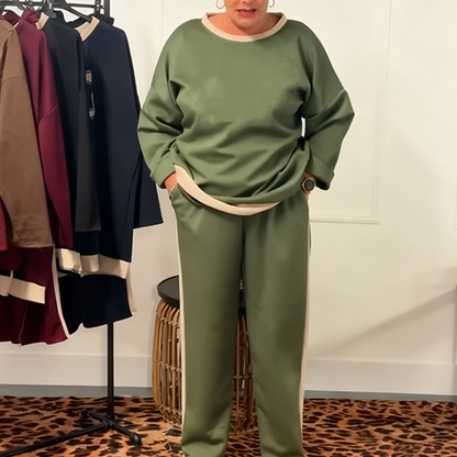 Women's Loose Long-Sleeve Tops ＆ Pants 2-Piece Set