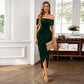 Women's Elegant Off Shoulder Maxi Ruched Dress