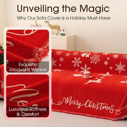 Reversible Christmas Couch Cover