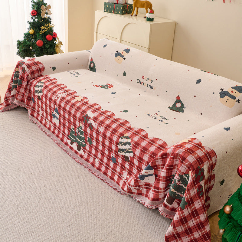 Reversible Christmas Couch Cover