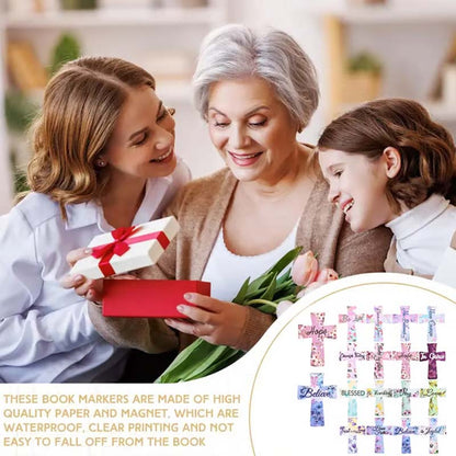 Flower Magnetic Cross Bookmark