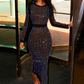 💖LAST DAY PROMOTION - 49%OFF 💖 Women's Sparkling Long Sleeve Bodycon Dress