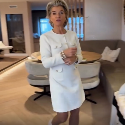 Women's Crew Neck Long Sleeve Sheath Dress