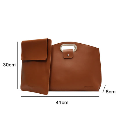 The 2-Piece Set: Sophisticated Business Waterproof Leather Laptop & Tote Set