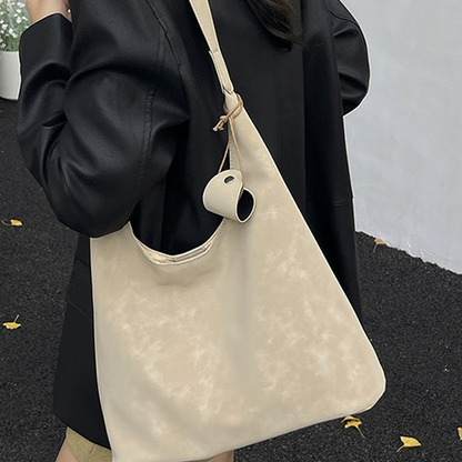 Lightweight Retro Shoulder Tote with Matching Pouch