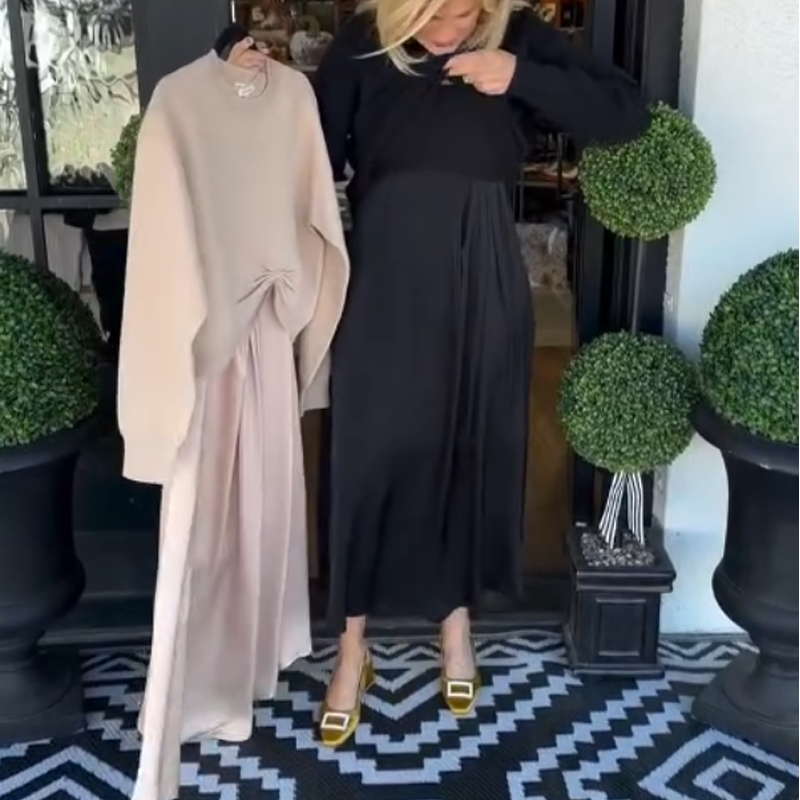 ✨ Women’s Best-Selling 2-Piece Set – Twist-Knot Top & Flowing Maxi Dress 🌸