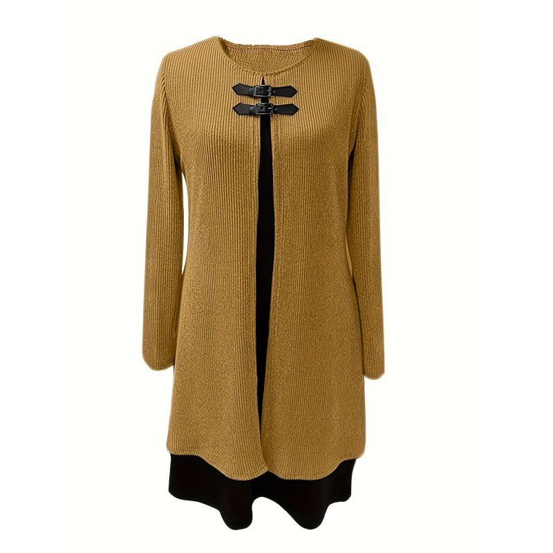 💃🌸Women's Faux Two-Piece A-Line Knee-Length Dress