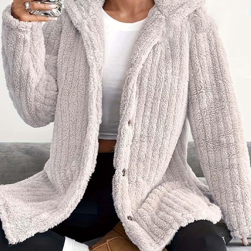 💃 LAST DAY 50% OFF! ✨Women's Fuzzy Hooded Long-Sleeved Coat