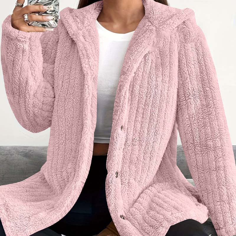 💃 LAST DAY 50% OFF! ✨Women's Fuzzy Hooded Long-Sleeved Coat