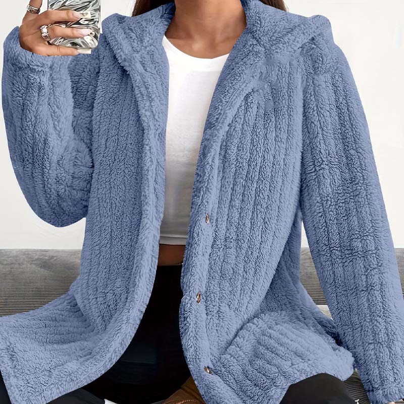 💃 LAST DAY 50% OFF! ✨Women's Fuzzy Hooded Long-Sleeved Coat