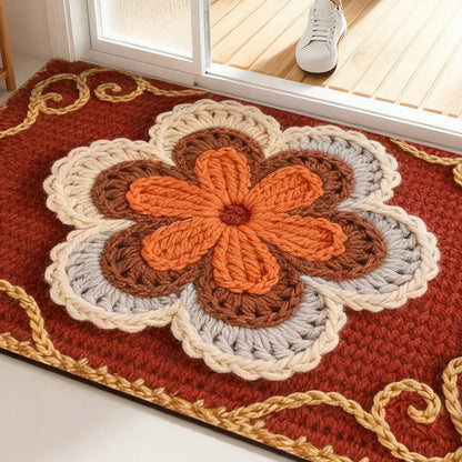 🦌Christmas Early Bird Special 50% off🏆3D Floral Yarn Anti-Slip Absorbent Floor Mat – Stylish, Soft & Safe