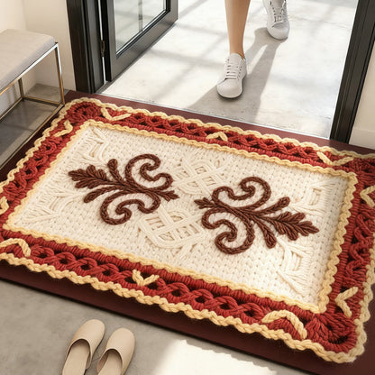 🦌Christmas Early Bird Special 50% off🏆3D Floral Yarn Anti-Slip Absorbent Floor Mat – Stylish, Soft & Safe