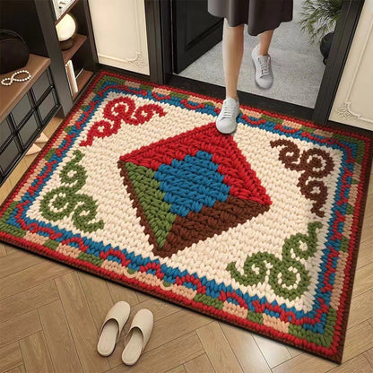 🦌Christmas Early Bird Special 50% off🏆3D Floral Yarn Anti-Slip Absorbent Floor Mat – Stylish, Soft & Safe