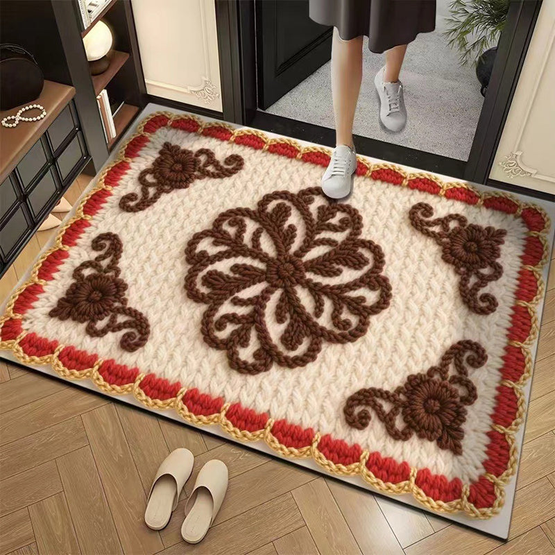 🦌Christmas Early Bird Special 50% off🏆3D Floral Yarn Anti-Slip Absorbent Floor Mat – Stylish, Soft & Safe