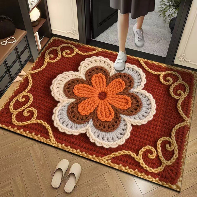 🦌Christmas Early Bird Special 50% off🏆3D Floral Yarn Anti-Slip Absorbent Floor Mat – Stylish, Soft & Safe