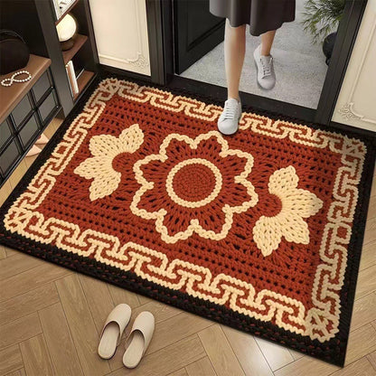 🦌Christmas Early Bird Special 50% off🏆3D Floral Yarn Anti-Slip Absorbent Floor Mat – Stylish, Soft & Safe