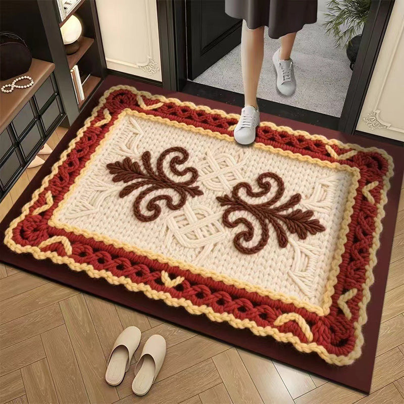 🦌Christmas Early Bird Special 50% off🏆3D Floral Yarn Anti-Slip Absorbent Floor Mat – Stylish, Soft & Safe
