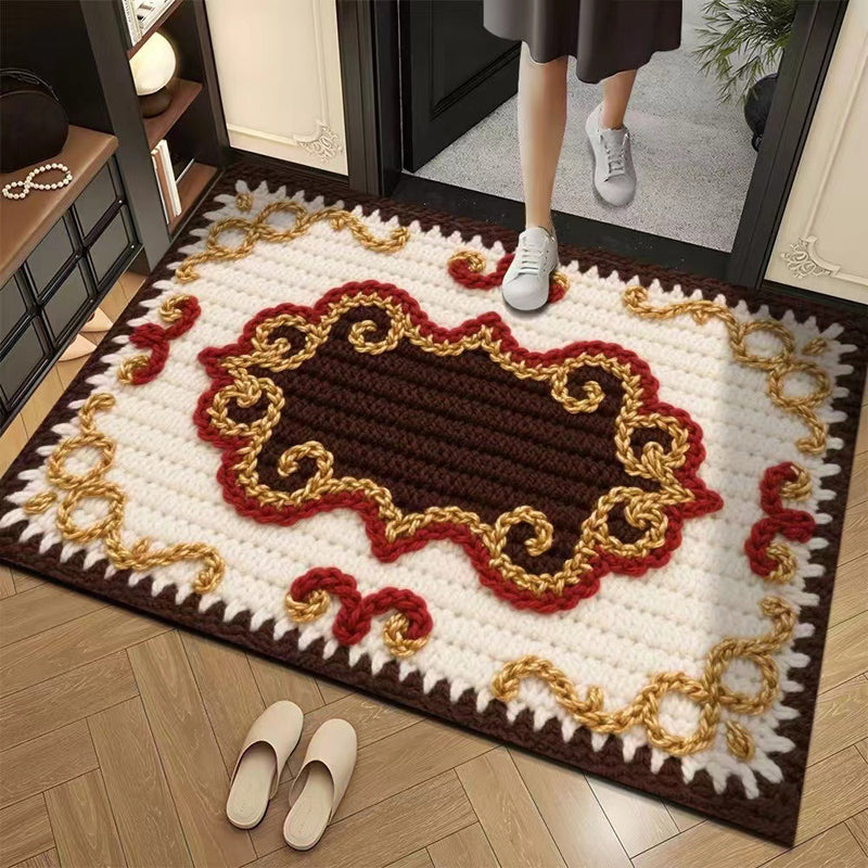 🦌Christmas Early Bird Special 50% off🏆3D Floral Yarn Anti-Slip Absorbent Floor Mat – Stylish, Soft & Safe