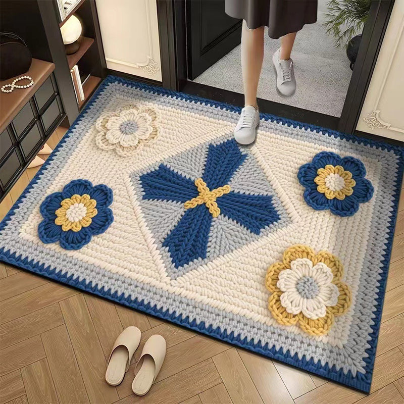 🦌Christmas Early Bird Special 50% off🏆3D Floral Yarn Anti-Slip Absorbent Floor Mat – Stylish, Soft & Safe