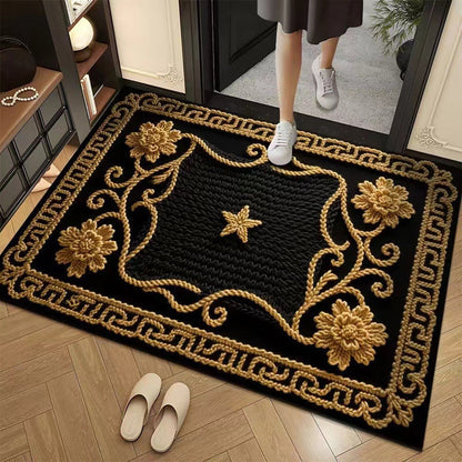 🦌Christmas Early Bird Special 50% off🏆3D Floral Yarn Anti-Slip Absorbent Floor Mat – Stylish, Soft & Safe