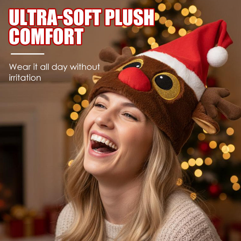 🎅🎉Interactive Plush Christmas Character Hat