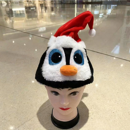 🎅🎉Interactive Plush Christmas Character Hat