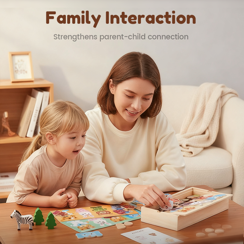Educational Wooden Animal Dress-Up Puzzle Set for Children