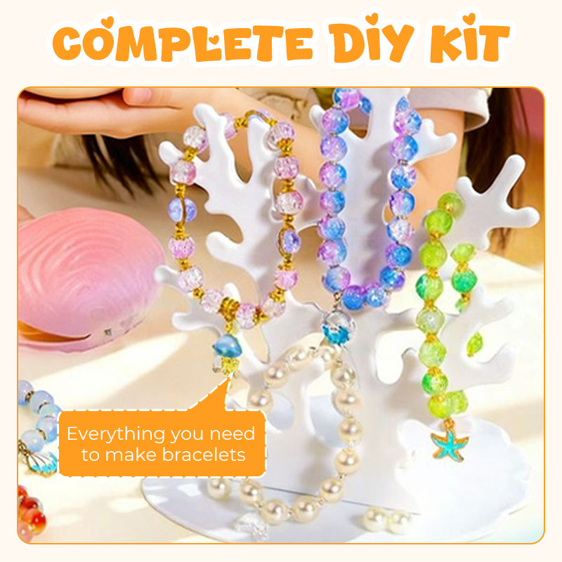 🔥New Arrival-🎅Christmas Gift idea 49%OFF -💎Oyster shell beaded gift box🎁Kids' DIY Bead Bracelet Making Kit