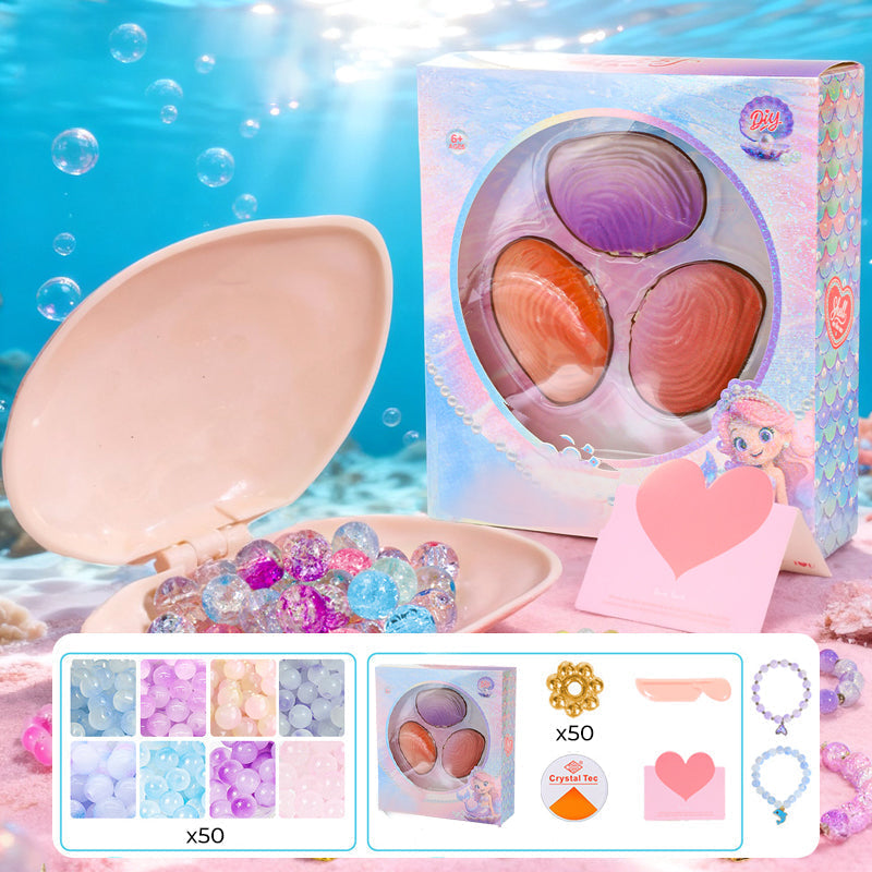 🔥New Arrival-🎅Christmas Gift idea 49%OFF -💎Oyster shell beaded gift box🎁Kids' DIY Bead Bracelet Making Kit