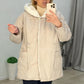 Women's Hooded Parka Jacket with Adjustable Waist & Pockets