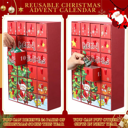 Christmas Sock Advent Calendar Box Gift