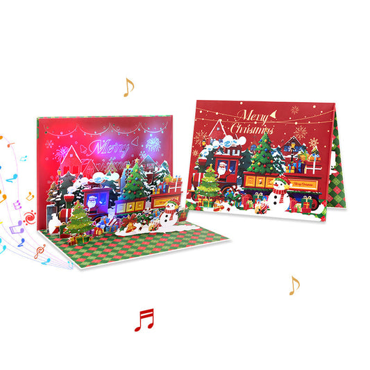 3D Pop-Up Christmas Card with Light & Music