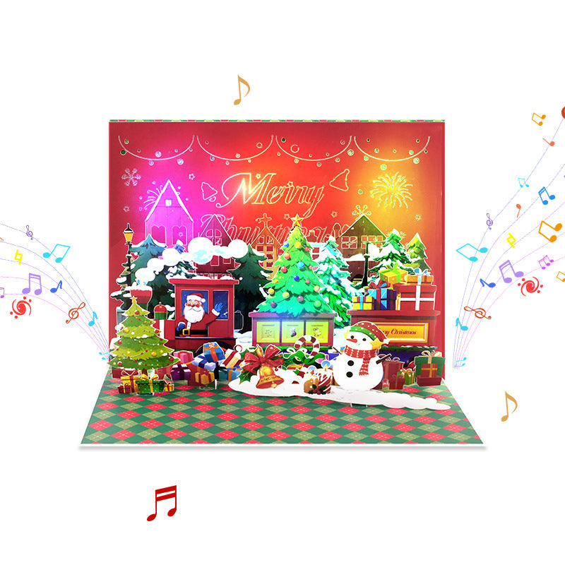 3D Pop-Up Christmas Card with Light & Music