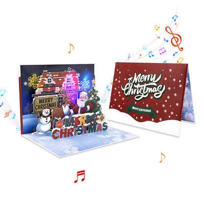 3D Pop-Up Christmas Card with Light & Music