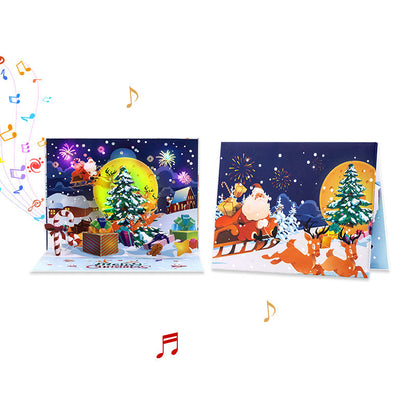 3D Pop-Up Christmas Card with Light & Music