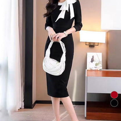 Women's Long Sleeve Bodycon Knee-Length Dress