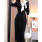 Women's Long Sleeve Bodycon Knee-Length Dress