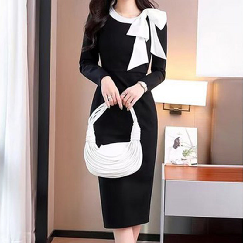 Women's Long Sleeve Bodycon Knee-Length Dress