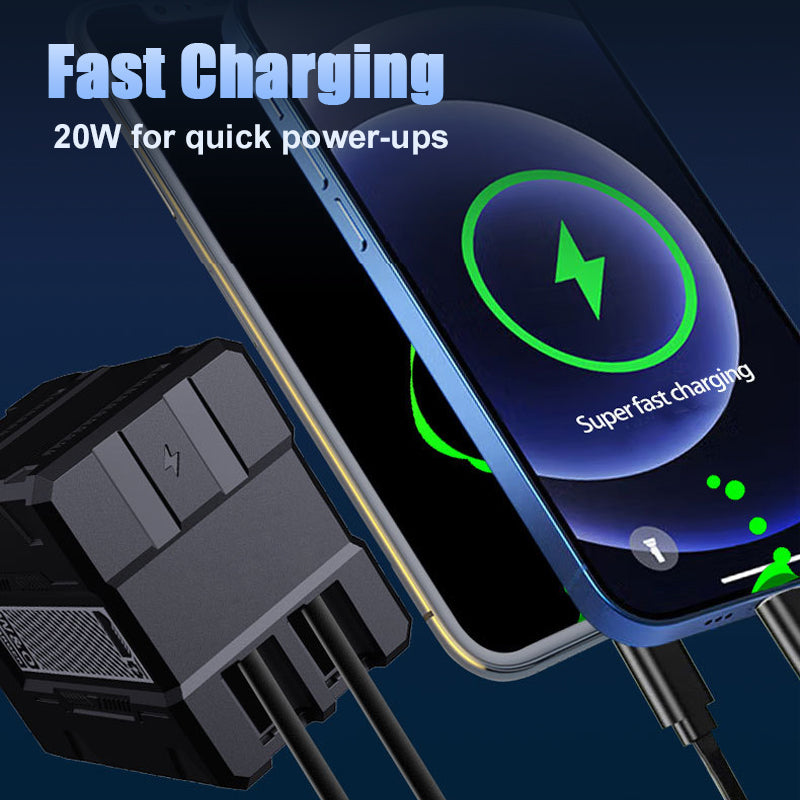 2-Port Retractable Fast Charger