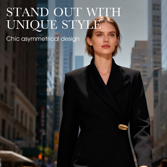 Asymmetric High-Neck Two-Piece Suit Set