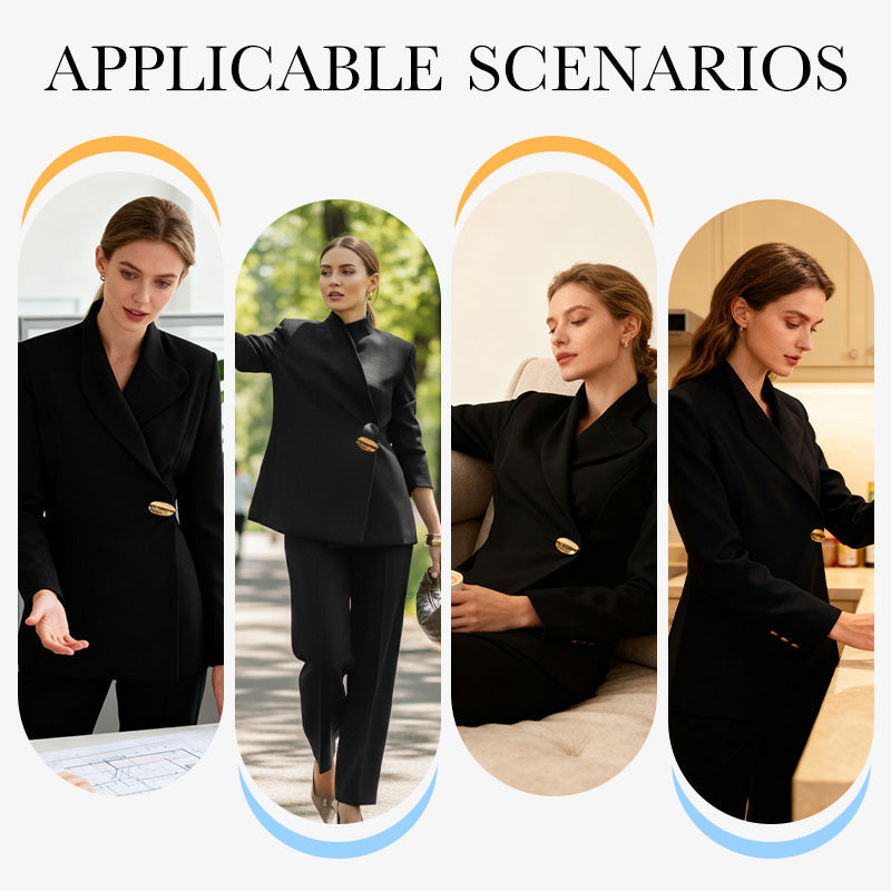 Asymmetric High-Neck Two-Piece Suit Set