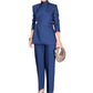 Asymmetric High-Neck Two-Piece Suit Set