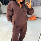 Women's Oversized Half-Zip Tracksuit Set