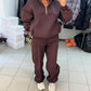 Women's Oversized Half-Zip Tracksuit Set