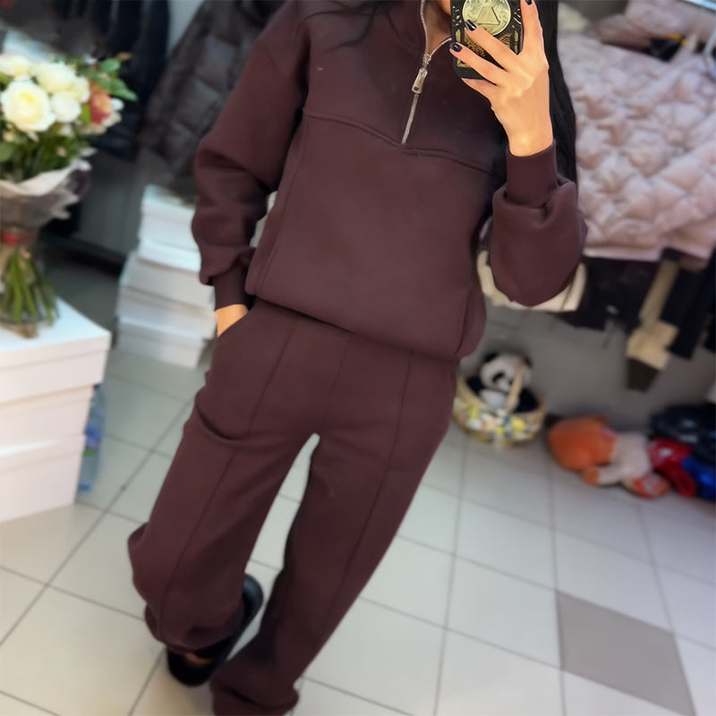 Women's Oversized Half-Zip Tracksuit Set